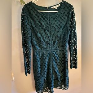 Cupcakes and Cashmere Hunter Green Cocktail Dress with Sleeves